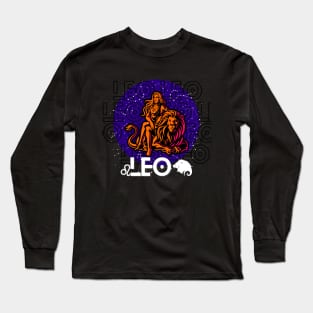 LEO August Zodiac - Astrology Birthday Gift for Women, Horoscope, sun/moon sign, star sign, tarot, Chinese zodiac, celestial, galaxy lovers. Long Sleeve T-Shirt